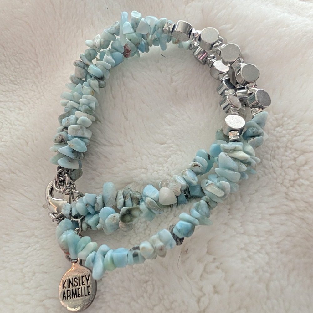 Kinsley Armelle Aqua and Silver Bracelet